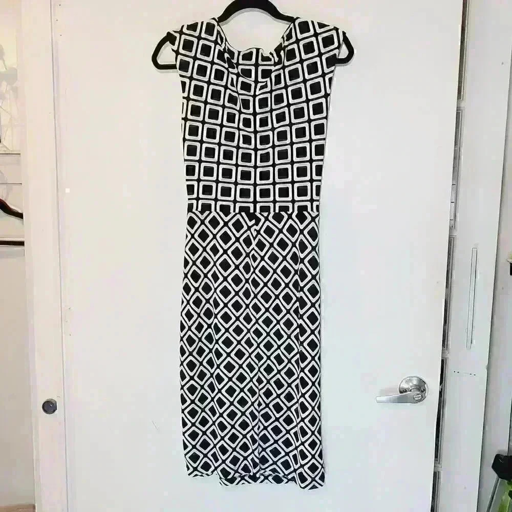 Lauren Ralph Lauren Geometric Sleeveless Midi Dress Sz 6 - Picture 8 of 12